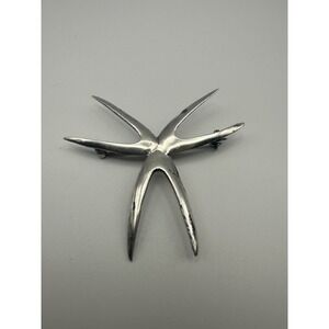 Vintage Sterling Silver 925 Abstract Starfish Brooch Pin Modernist Nautical 2"